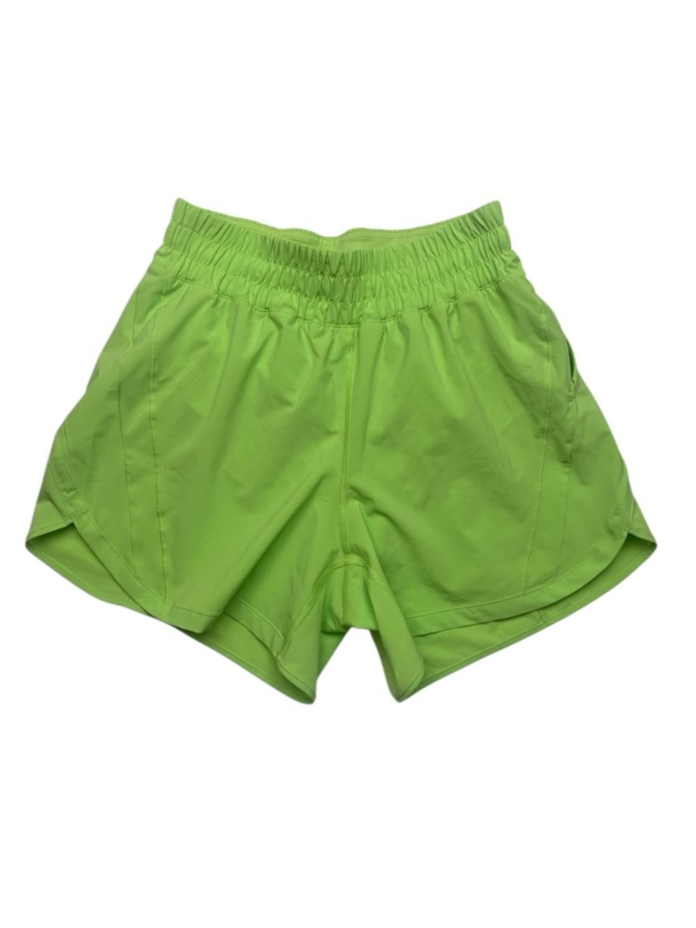 Lululemon size 8 track that high rise Women’s Neon Lime Athletic Shorts